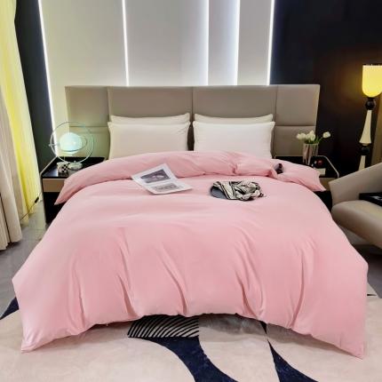 91家纺网 家纺一手货源 找家纺 名优 2024新款13376铂金新疆长绒棉单品被套 北欧粉