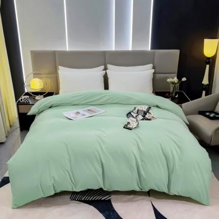 91家纺网 家纺一手货源 找家纺 名优 2024新款13376铂金新疆长绒棉单品被套 丹青绿