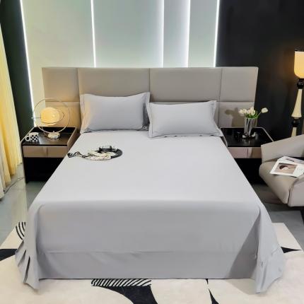 91家纺网 家纺一手货源 找家纺 名优 2024新款13376铂金新疆长绒棉单品床单 时空灰