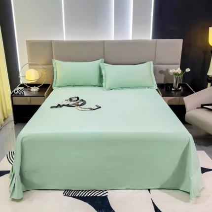 91家纺网 家纺一手货源 找家纺 名优 2024新款13376铂金新疆长绒棉单品床单 丹青绿