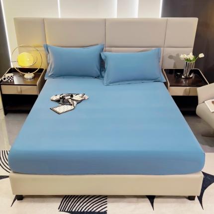 91家纺网 家纺一手货源 找家纺 名优 2024新款13376铂金新疆长绒棉单品床笠 宾利蓝