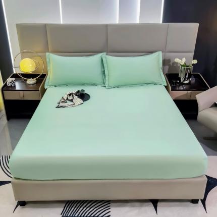 91家纺网 家纺一手货源 找家纺 名优 2024新款13376铂金新疆长绒棉单品床笠 丹青绿