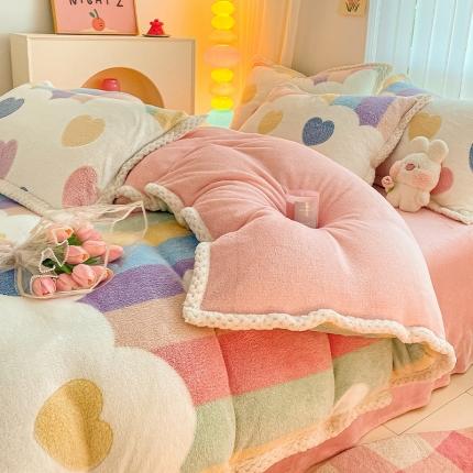 91家纺网 家纺一手货源 找家纺 （总）川悦生活 2023新款立体雪花绒宽边四件套