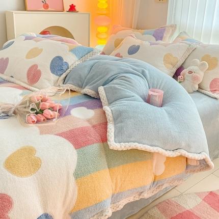 91家纺网 家纺一手货源 找家纺 （总）川悦生活 2023新款立体雪花绒宽边四件套