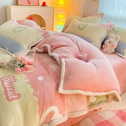 91家纺网 家纺一手货源 找家纺 （总）川悦生活 2023新款立体雪花绒宽边四件套