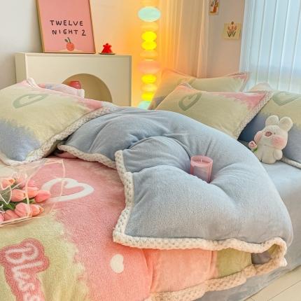 91家纺网 家纺一手货源 找家纺 （总）川悦生活 2023新款立体雪花绒宽边四件套