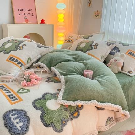 91家纺网 家纺一手货源 找家纺 （总）川悦生活 2023新款立体雪花绒宽边四件套