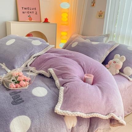 91家纺网 家纺一手货源 找家纺 （总）川悦生活 2023新款立体雪花绒宽边四件套