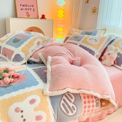 91家纺网 家纺一手货源 找家纺 （总）川悦生活 2023新款立体雪花绒宽边四件套