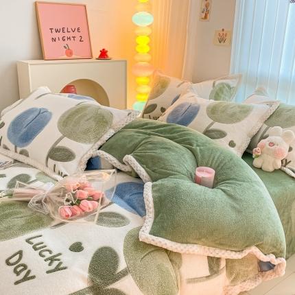 91家纺网 家纺一手货源 找家纺 （总）川悦生活 2023新款立体雪花绒宽边四件套