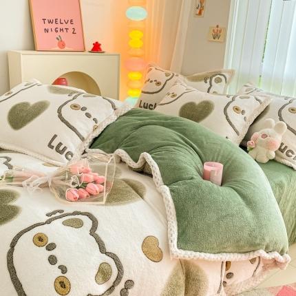 91家纺网 家纺一手货源 找家纺 （总）川悦生活 2023新款立体雪花绒宽边四件套