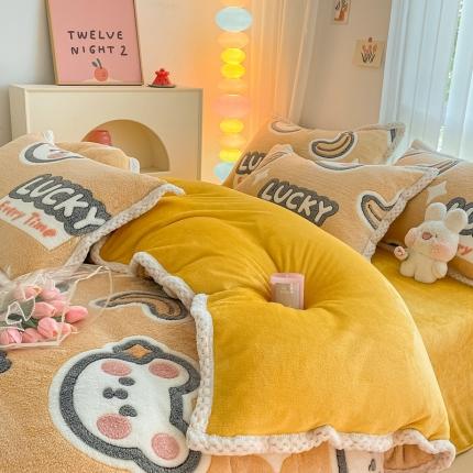 91家纺网 家纺一手货源 找家纺 （总）川悦生活 2023新款立体雪花绒宽边四件套