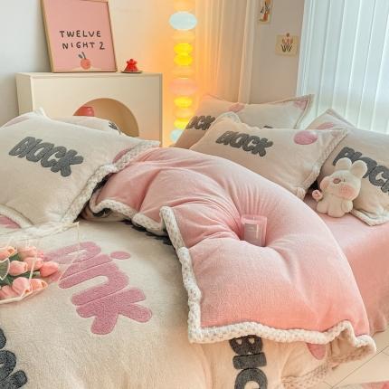 91家纺网 家纺一手货源 找家纺 （总）川悦生活 2023新款立体雪花绒宽边四件套