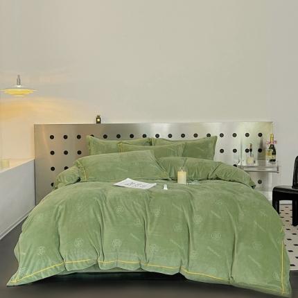 91家纺网 家纺一手货源 找家纺 （总）慕希 2024新款一字秀牛奶绒婴儿绒保暖绒四件套