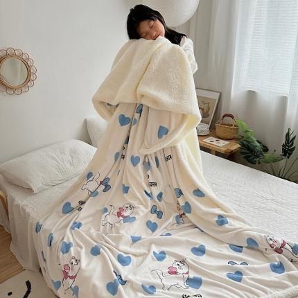 91家纺网 家纺一手货源 找家纺 （总）萝莉 2023新款ins加厚牛奶绒羊羔绒毯午睡毯沙发盖毯-风格二