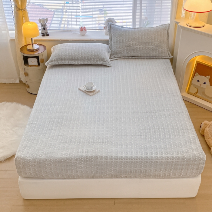 91家纺网 家纺一手货源 找家纺 欧邦 新款印花牛奶绒单品床笠 北欧