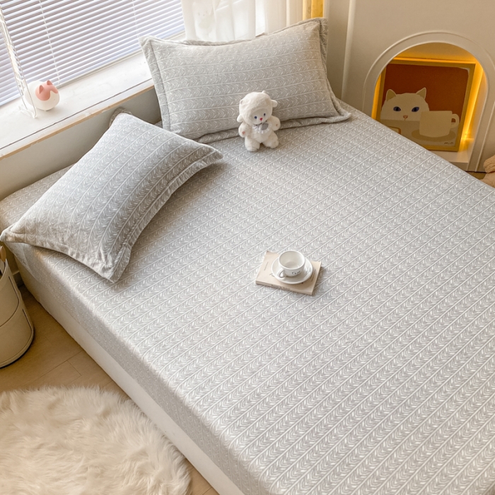 91家纺网 家纺一手货源 找家纺 欧邦 新款印花牛奶绒单品床笠 北欧