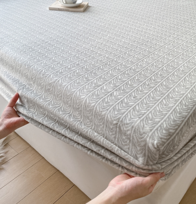 91家纺网 家纺一手货源 找家纺 欧邦 新款印花牛奶绒单品床笠 北欧