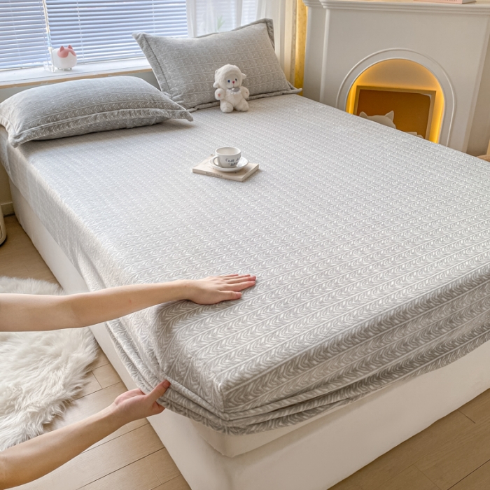 91家纺网 家纺一手货源 找家纺 欧邦 新款印花牛奶绒单品床笠 北欧