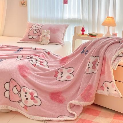 91家纺网 家纺一手货源 找家纺 （总）川悦生活 2023新款高克重宽边菠萝格双面包边雪花绒毛毯