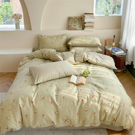 91家纺网 家纺一手货源 找家纺 时年 2023新款全棉印花优选系列四件套 绿意
