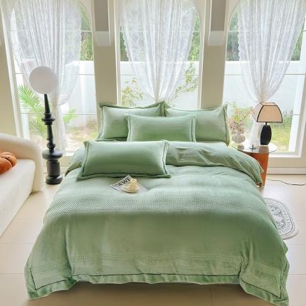 91家纺网 家纺一手货源 找家纺 （总）舒梦琪 2024新款提花牛奶绒床单款四件套