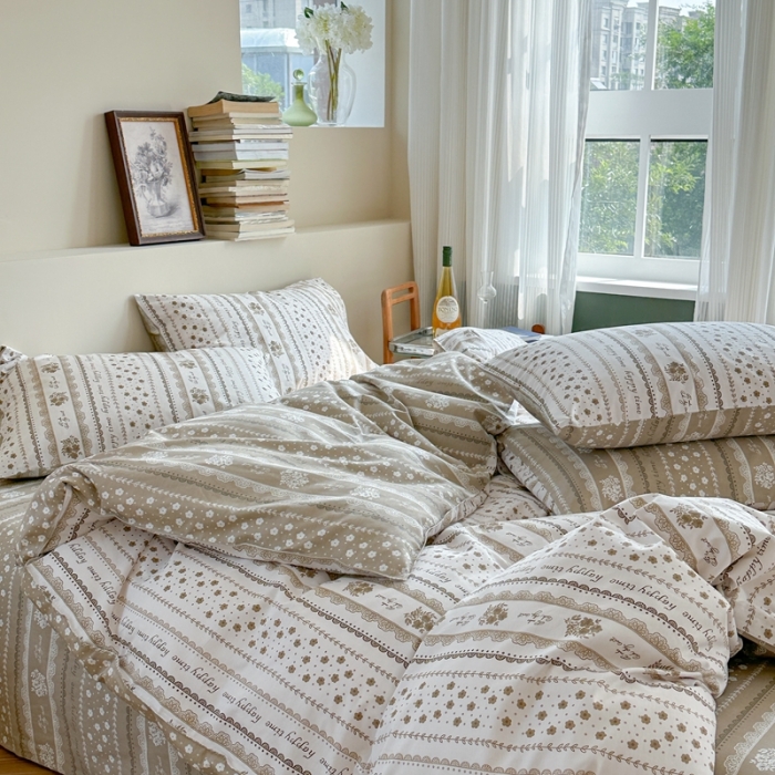 91家纺网 家纺一手货源 找家纺 时年 2023新款全棉印花优选系列四件套 菲尔庄园