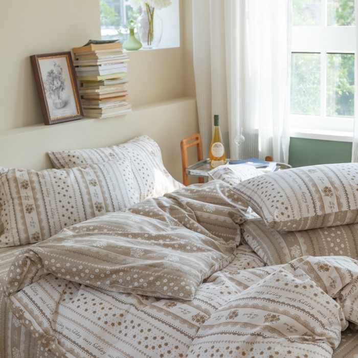 91家纺网 家纺一手货源 找家纺 时年 2023新款全棉印花优选系列四件套 菲尔庄园