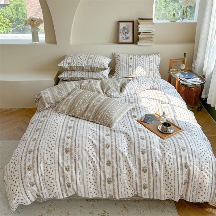 91家纺网 家纺一手货源 找家纺 时年 2023新款全棉印花优选系列四件套 菲尔庄园