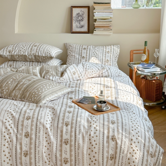 91家纺网 家纺一手货源 找家纺 时年 2023新款全棉印花优选系列四件套 菲尔庄园