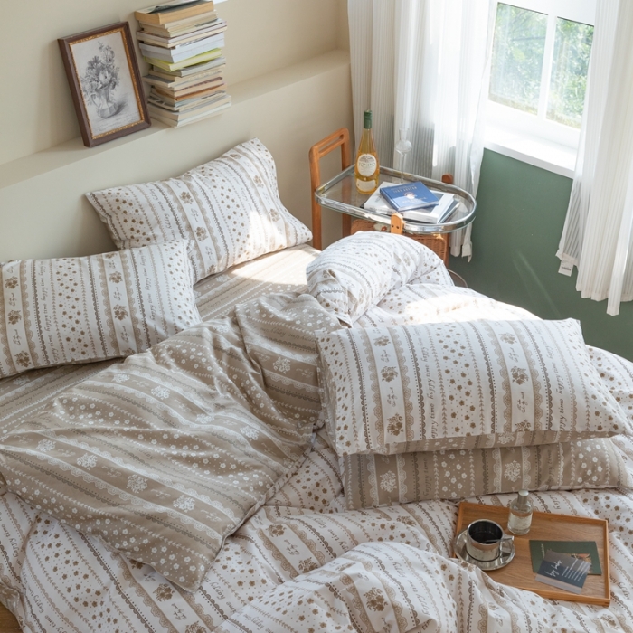 91家纺网 家纺一手货源 找家纺 时年 2023新款全棉印花优选系列四件套 菲尔庄园