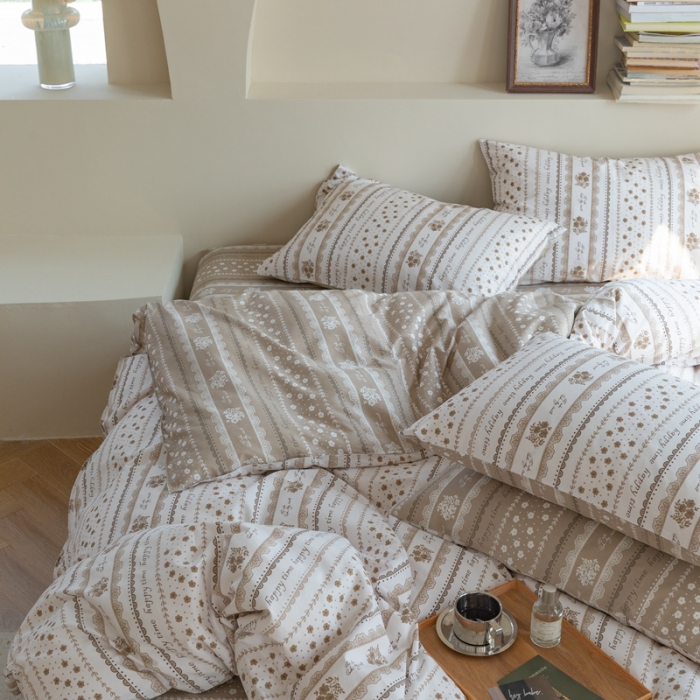 91家纺网 家纺一手货源 找家纺 时年 2023新款全棉印花优选系列四件套 菲尔庄园