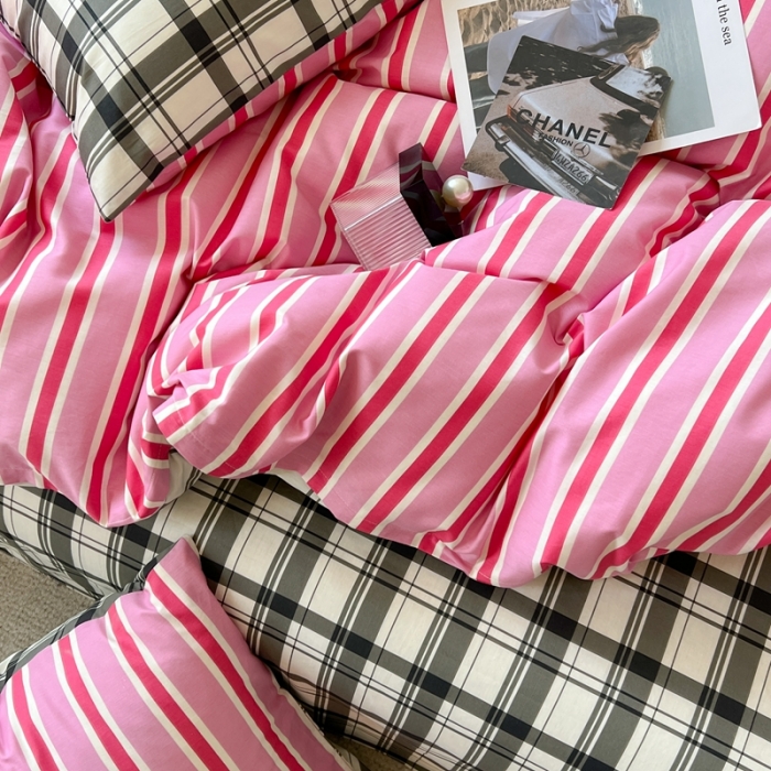 91家纺网 家纺一手货源 找家纺 时年 2023新款全棉印花优选系列四件套 粉调