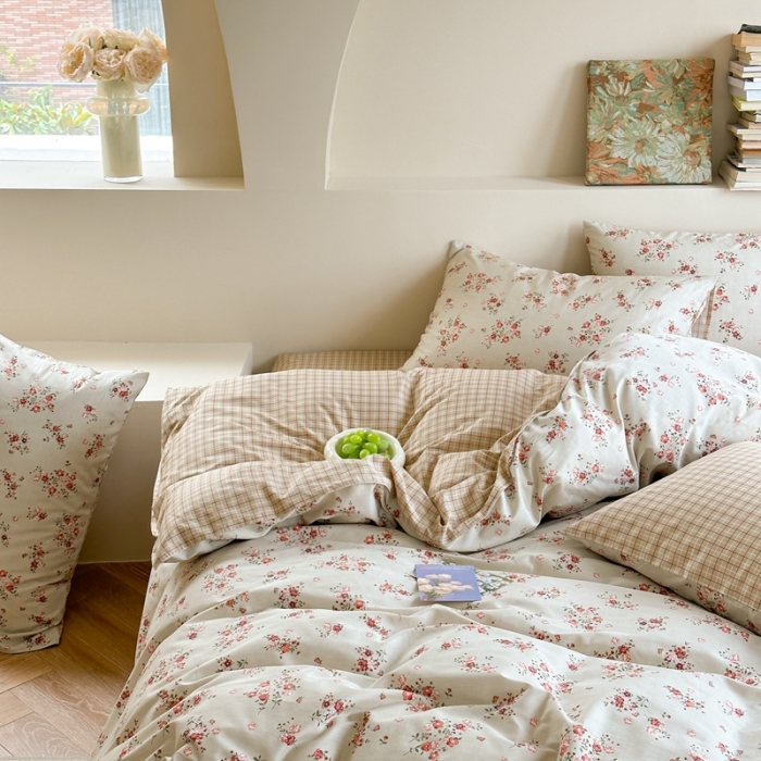 91家纺网 家纺一手货源 找家纺 时年 2023新款全棉印花优选系列四件套 花绣