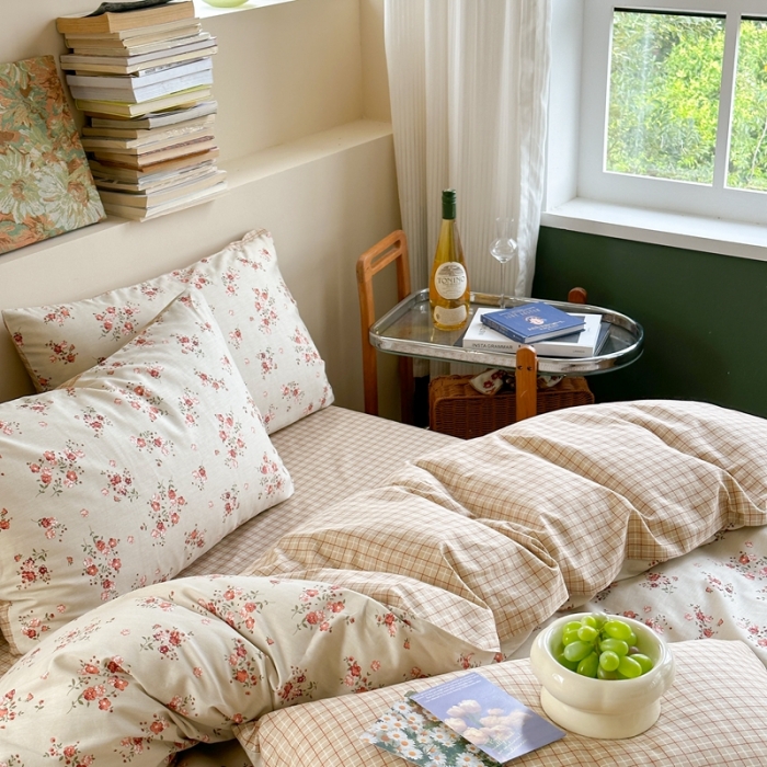 91家纺网 家纺一手货源 找家纺 时年 2023新款全棉印花优选系列四件套 花绣