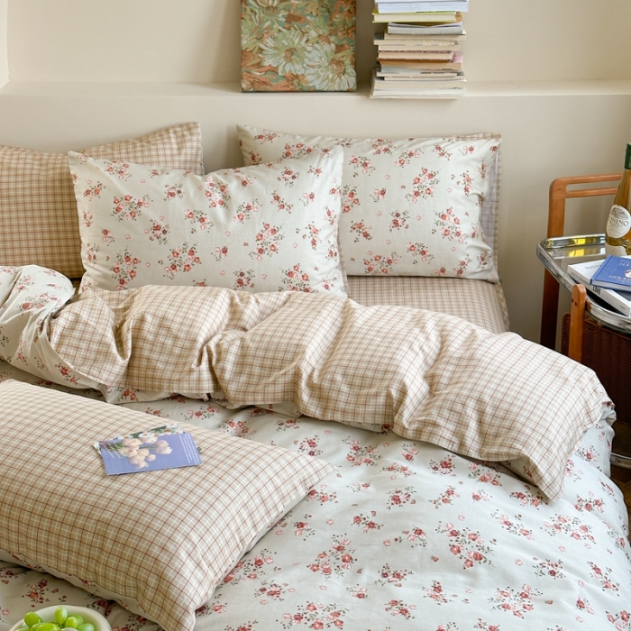 91家纺网 家纺一手货源 找家纺 时年 2023新款全棉印花优选系列四件套 花绣