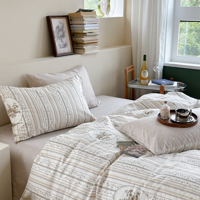 91家纺网 家纺一手货源 找家纺 时年 2023新款全棉印花优选系列四件套 卡茜欧