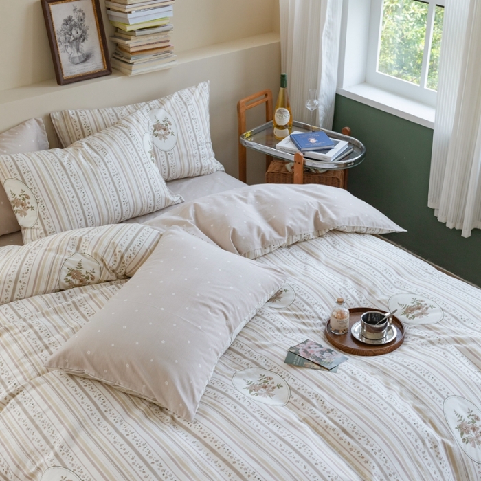 91家纺网 家纺一手货源 找家纺 时年 2023新款全棉印花优选系列四件套 卡茜欧