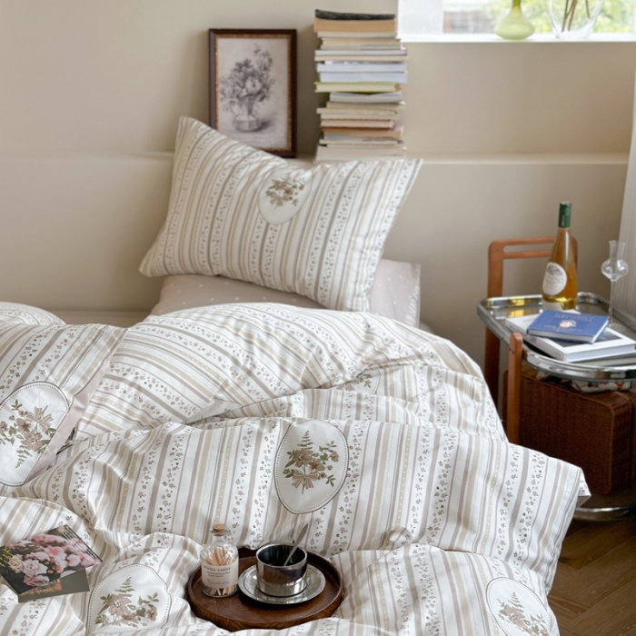 91家纺网 家纺一手货源 找家纺 时年 2023新款全棉印花优选系列四件套 卡茜欧