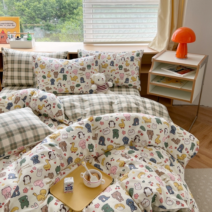 91家纺网 家纺一手货源 找家纺 时年 2023新款全棉印花优选系列四件套 快乐家族