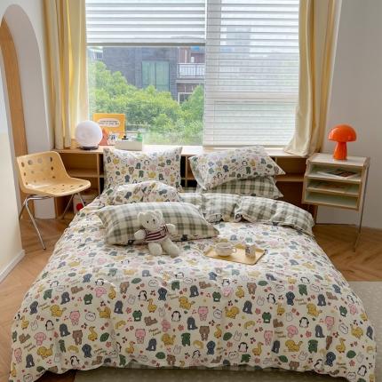 时年 2023新款全棉印花优选系列四件套 快乐家族