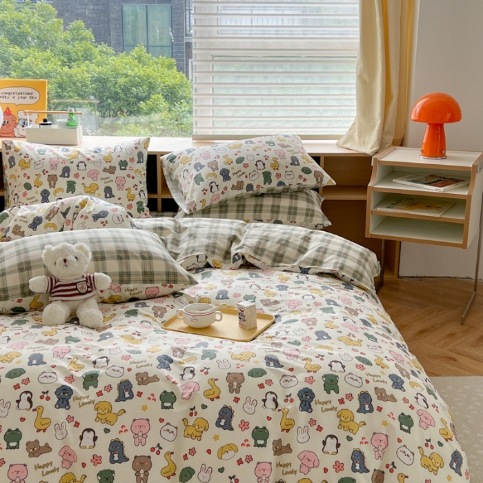 91家纺网 家纺一手货源 找家纺 时年 2023新款全棉印花优选系列四件套 快乐家族