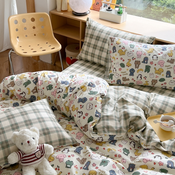 91家纺网 家纺一手货源 找家纺 时年 2023新款全棉印花优选系列四件套 快乐家族