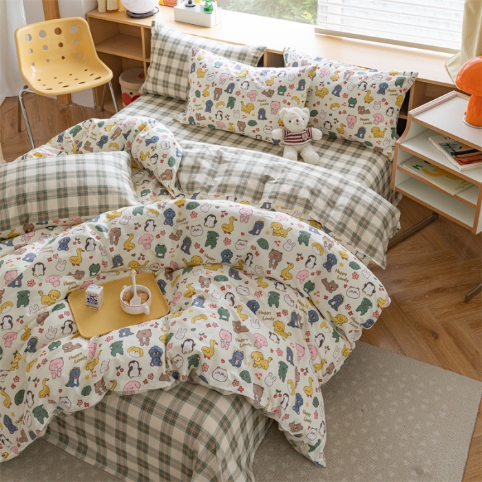 91家纺网 家纺一手货源 找家纺 时年 2023新款全棉印花优选系列四件套 快乐家族