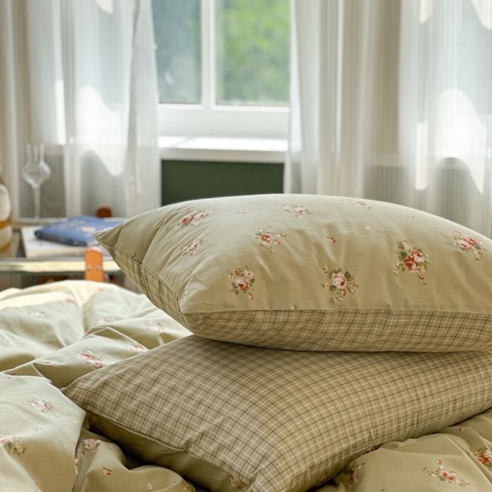 91家纺网 家纺一手货源 找家纺 时年 2023新款全棉印花优选系列四件套 绿意