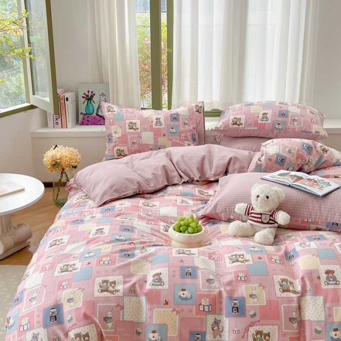 91家纺网 家纺一手货源 找家纺 时年 2023新款全棉印花优选系列四件套 米可庄园