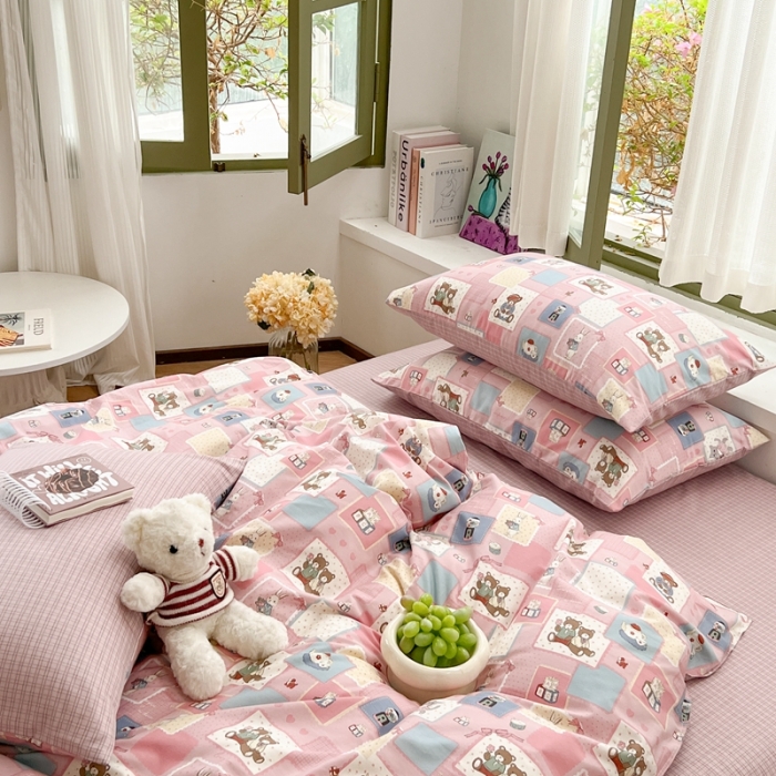 91家纺网 家纺一手货源 找家纺 时年 2023新款全棉印花优选系列四件套 米可庄园