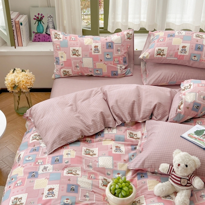 91家纺网 家纺一手货源 找家纺 时年 2023新款全棉印花优选系列四件套 米可庄园