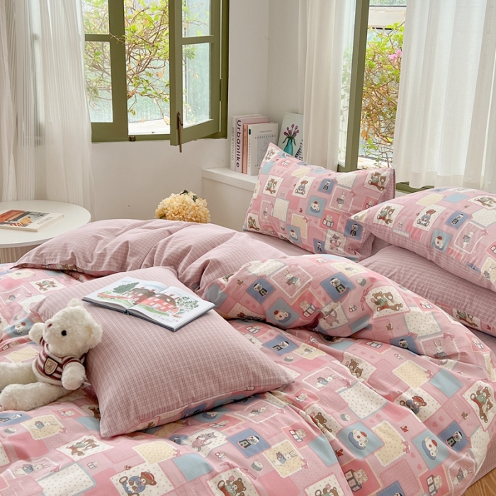 91家纺网 家纺一手货源 找家纺 时年 2023新款全棉印花优选系列四件套 米可庄园