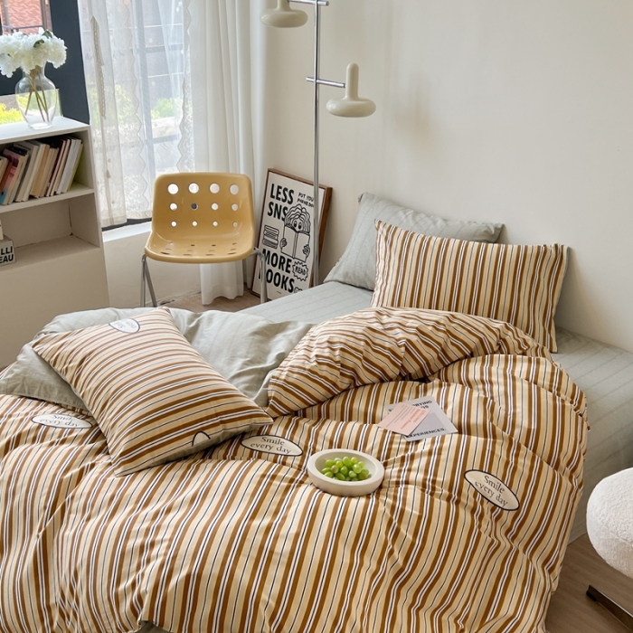 91家纺网 家纺一手货源 找家纺 时年 2023新款全棉印花优选系列四件套 摩卡